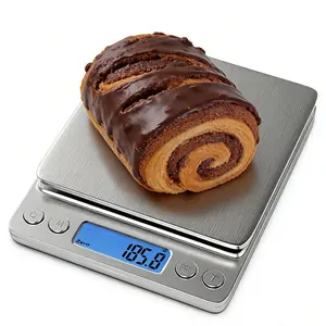 Digital Kitchen Scale Mini Electronic Food Scale with 1g Precision, LCD Display, Stainless Steel, Grams & Ounces for Baking Cooking Meal Prep