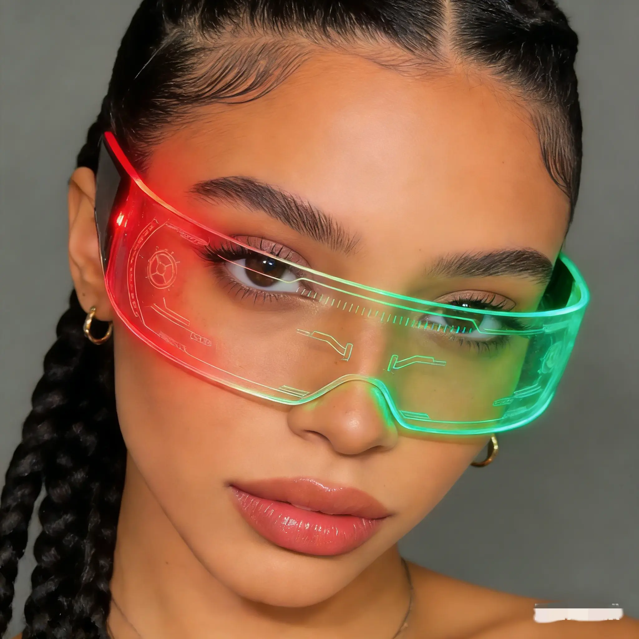 1PCS Cyberpunk Luminous Glasses -  Colorful LED Luminous Glasses, Sci-Fi Glasses, Suitable for Party,Club Future Tech LED Party Music Festival