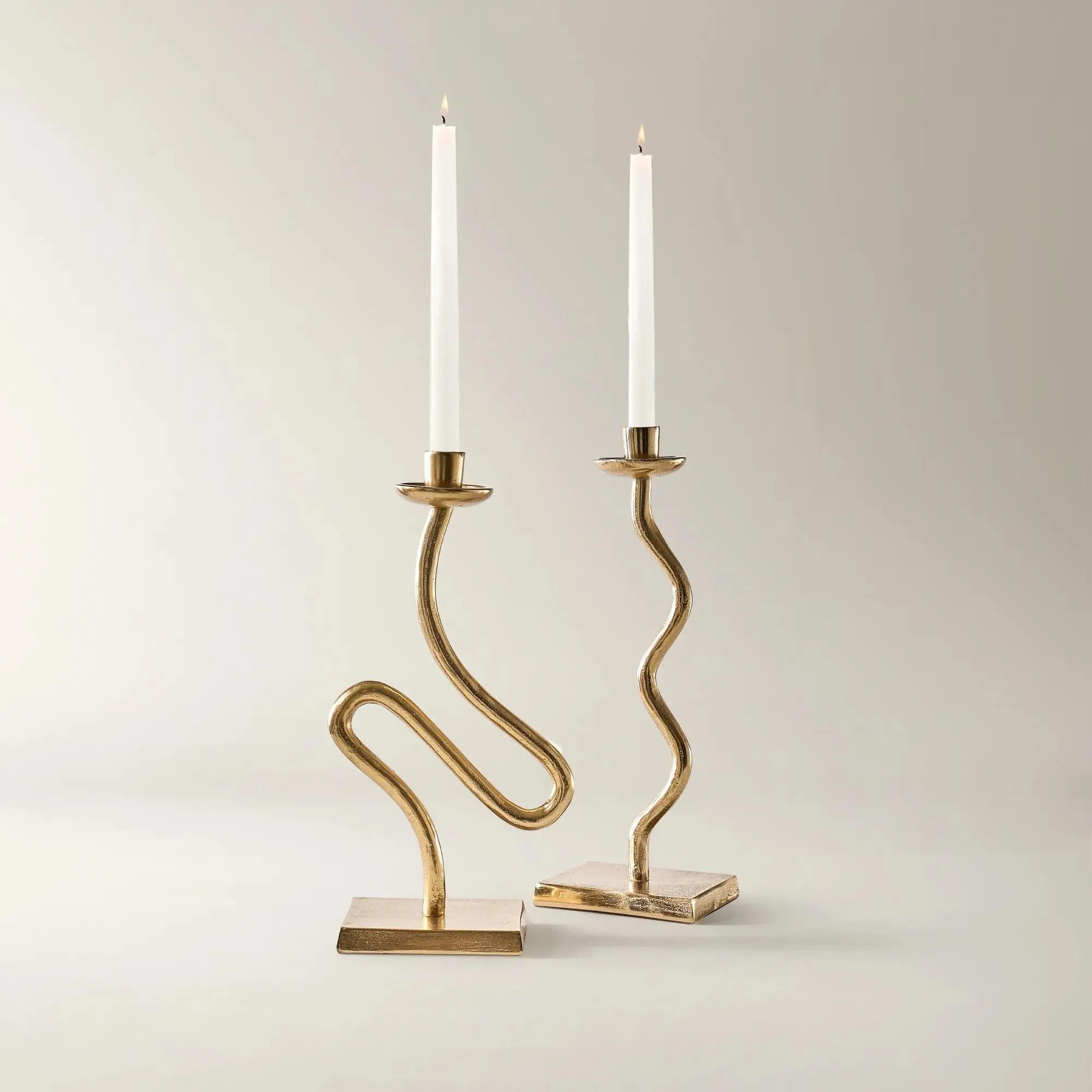 Z Gallerie Rythmn Taper Holder - Handcrafted Aluminium Metal Gold Candle Holder, Home Decor Accessory with Drip Protection, Gold Candle Holders