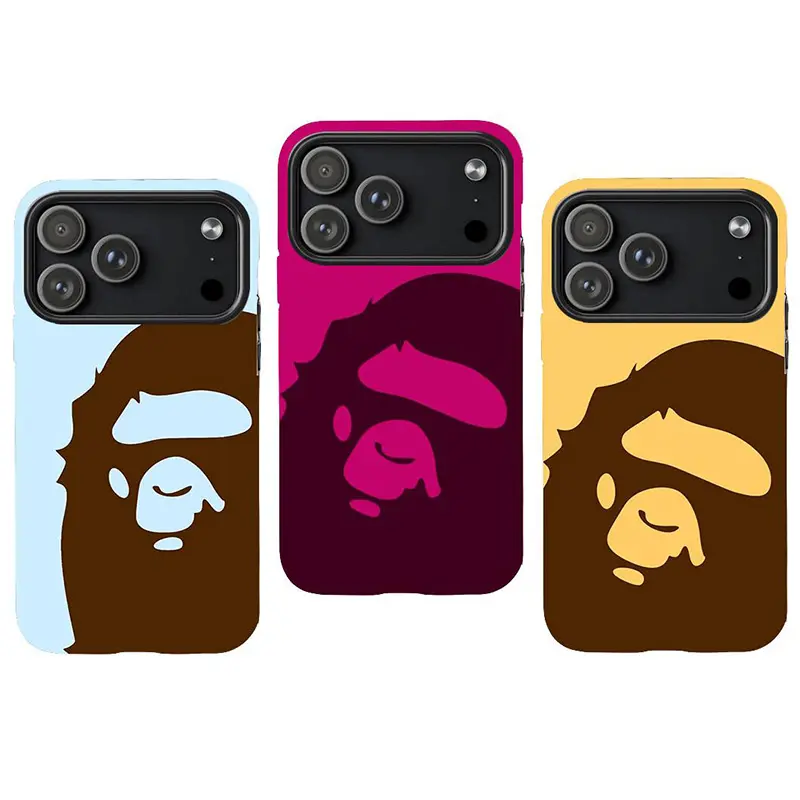 BAPE Ape Head Protective Phone Cover - Mobile Phone Accessory, Multi-Model Case Compatible with iPhone 11-17 Pro Max/Plus, Samsung Galaxy S23-25 Devices, Screen Protector-Friendly Accessories