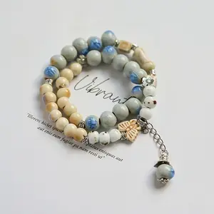 New Chinese-style double-layer ceramic beaded bracelet