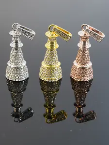 New Trendy Chess Pendant Necklace, Geometric Round Full Drill Design, Hip Hop Style Accessory, All Seasons Wear