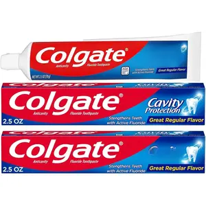 Colgate Cavity Protection Toothpaste with Fluoride 2.5 oz  ADA Accepted Strengthen Teeth Enamel Clinically Proven Fights Cavities Cleans Thoroughly