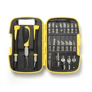 30-Piece Precision Craft, Hobby, and Exacto Knife Set for Artistic, Scrapbooking, Stencil, Modeling, Woodworking & Leatherworking Projects Portable Multipurpose Knives
