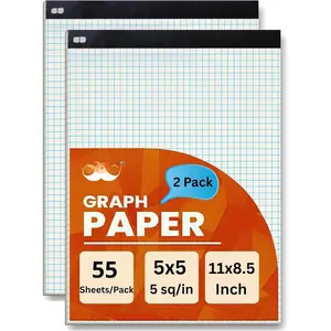 - Graph Paper pads 8.5 x 11 Inches, 2 Pack, 55 Sheets/Pack, 5x5 (5 Squares Per Inch), Blueprint Grid Paper Pads 8.5 x 11, Math Notebook