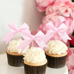 Bow Cupcake Decoration Plaque, Polyester Bow Cake Decor, Versatile for Birthdays, Weddings, Engagements, Christmas, New Year, Valentine's Day, Wedding Cake Topper