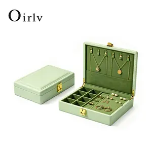 Oirlv Elegant Jewelry Box Organizer – Lockable, Multi-functional Storage for Rings, Earrings, Watches & Necklaces – Premium Vegan Leather with Customizable Microfiber Lining