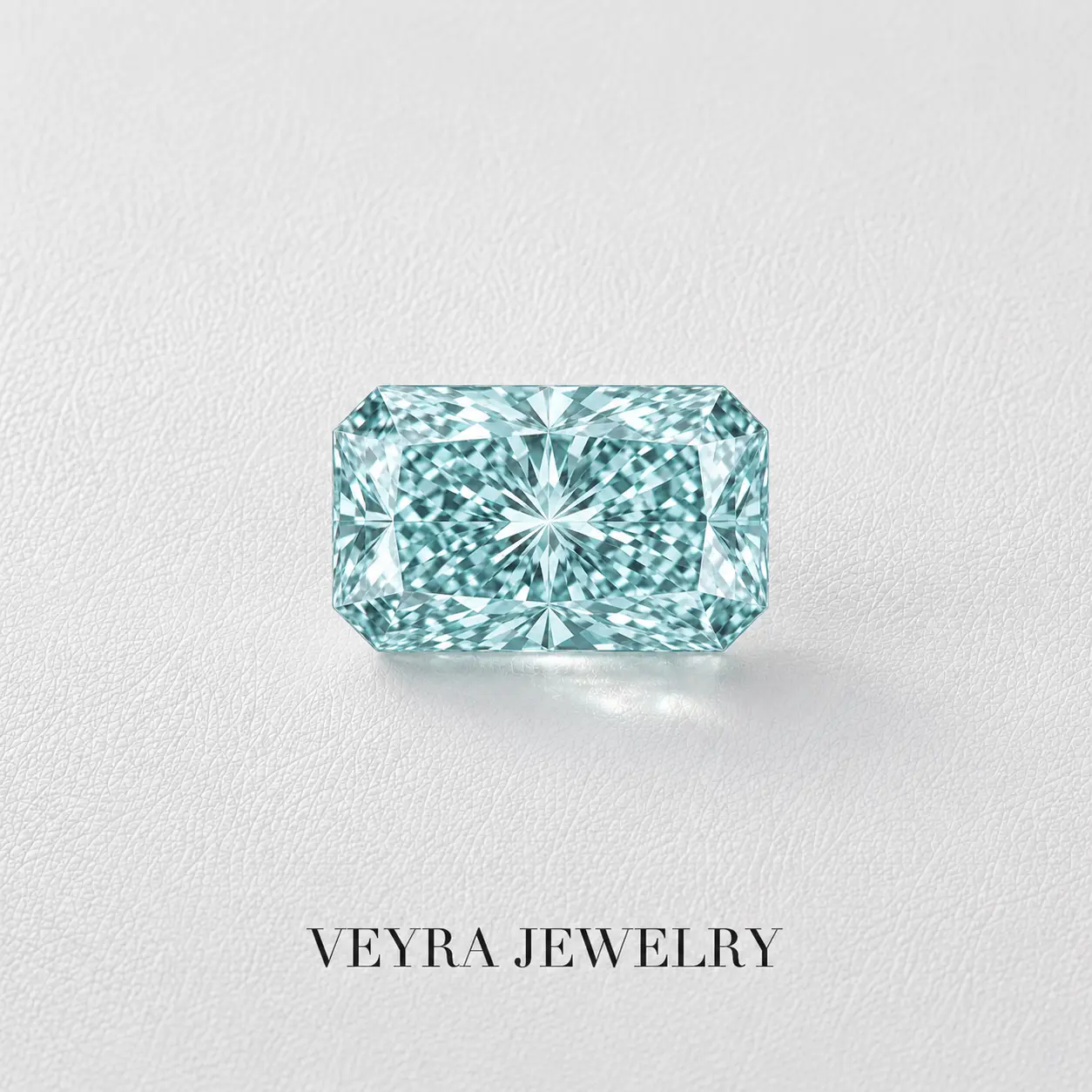Aquamarine Blue Radiant Cut Moissanite Loose Stone 3ct | VVS1 Clarity, Traceable GRA Certificate high-quality material