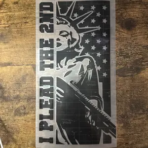 I Plead The 2nd - American Flag Design with Statue of Liberty and Gun Motif