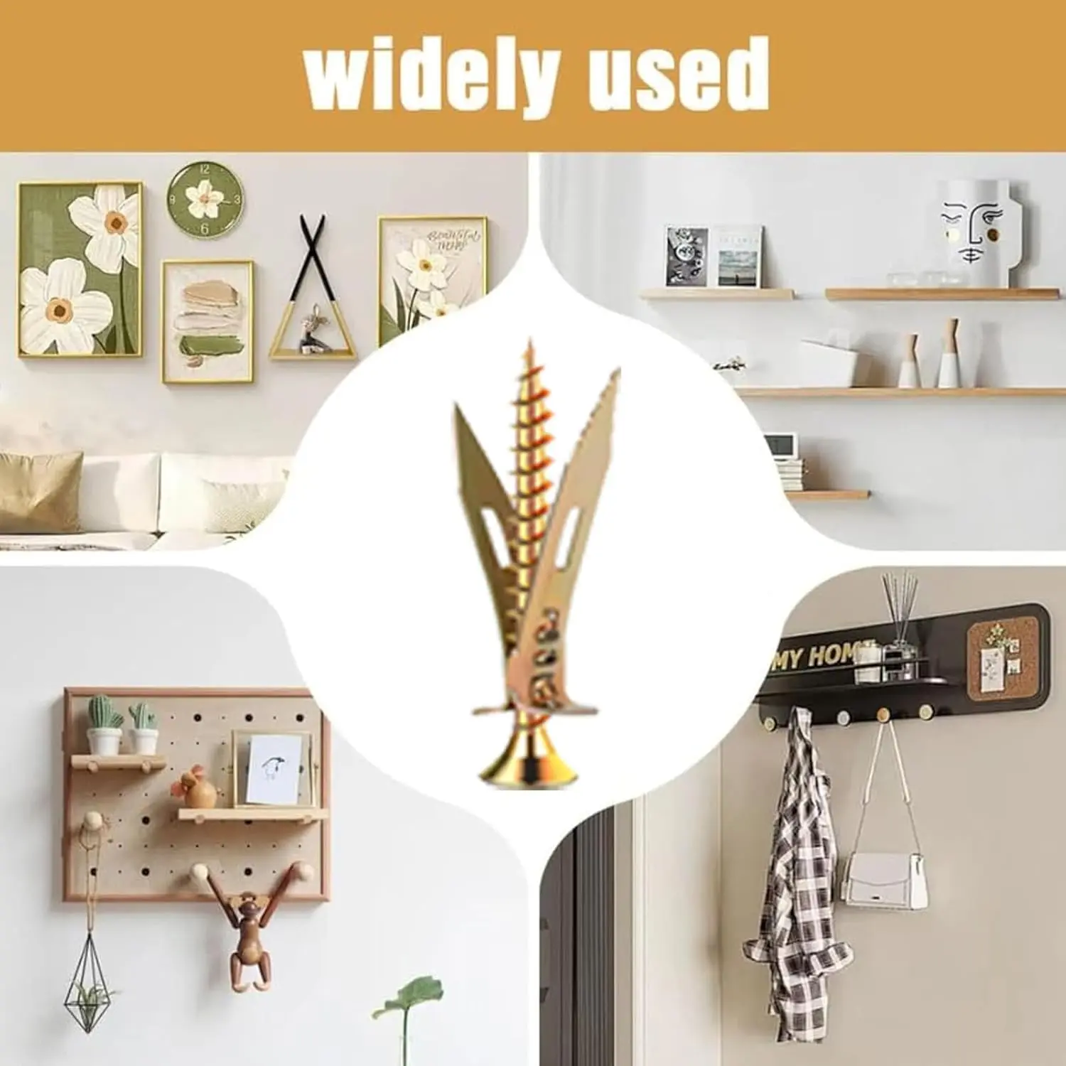 120 Pack Heavy Duty Zinc Plated Steel No Drill Drywall Anchors and Screws Self Drilling Self Tapping for TV Bicycle Cabinet Shelf Mirror Fixing Accessories