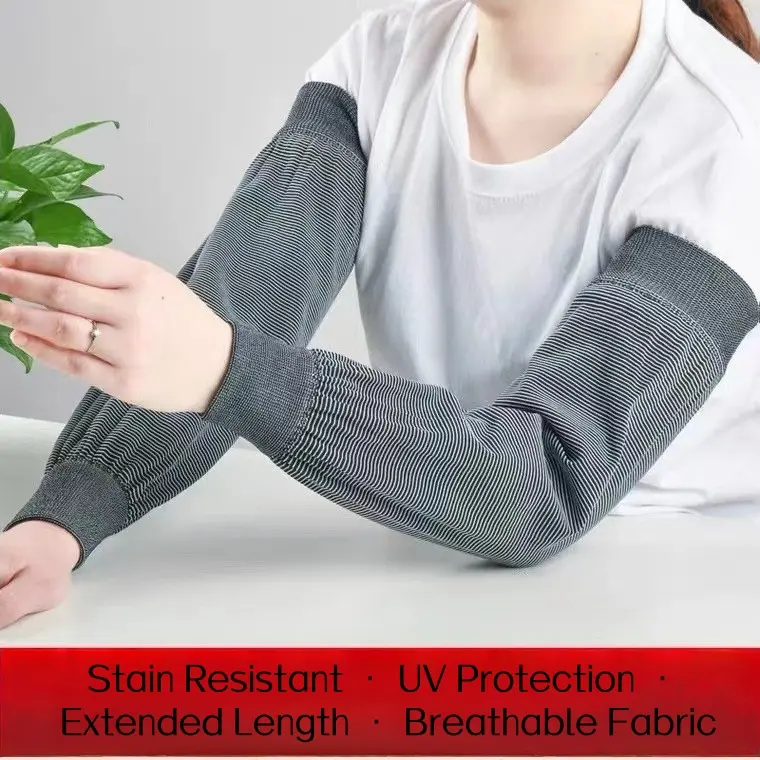 Unisex Polyester Long Sleeve Arm Covers, Extended Length, Breathable Stretchy UV Protection Sleeves for Outdoor Work & Kitchen Tasks, Stretchy Fit, Construction, Snug Fit