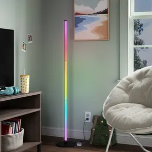 Wall Washer Floor Lamp with Color Changing LED (Includes LED Light Bulb) Black - Room Essentials: Modern Design, Remote Control, No Assembly
