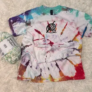 Handmade Tie-dye T-shirts with Crochet Designs