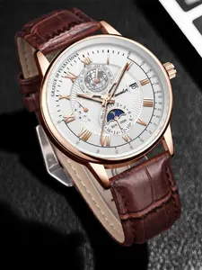 Men's Business Fashion Round Dial Analog Quartz Watch, Luminous Dial Watch, Fashion Watch for Party, Daily Clothing Decor, Trendy All-match & Exquisite Watch for Birthday Gift with Box, Business Fashion Watches