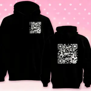 Funny Qr Code Print Hoodie | Creative Novelty Design | Men's Casual Pullover | Perfect For Gifting & Everyday Wear