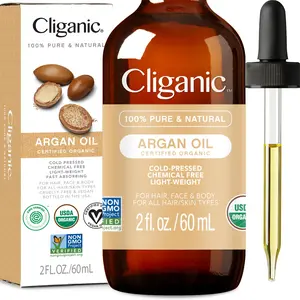 Cliganic Organic Argan Oil, Pure - for Hair, Face & Skin | Cold Pressed Carrier Oil