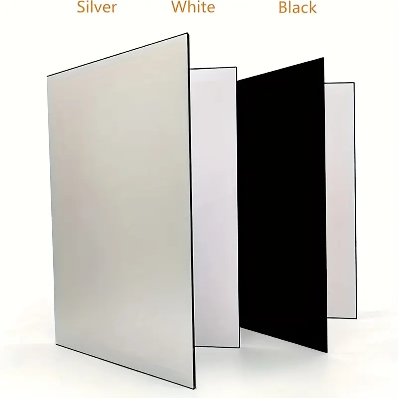 2 Pack A3 Photography Reflector Board Set, Silver Foldable Light Diffusion Panel for Still Life Food Product Photos, Photography Studio Props, Photography Supplies
