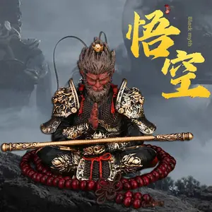 Black God Sun Wukong Car Ornament Modern Religious Decor New Arrival Car Dashboard Figurine for Men Home Decor with Peace Wish Amulets