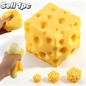 Giant Cheesy Squishies Toy - Cheese Block Squeeze Toy, Super Cheesy Squishy, Colorful Stress Balls, Fidget Sensory, Stress Relief Hand, Decompression Squeeze