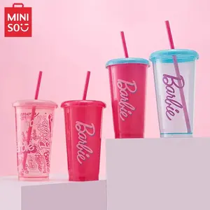 Barbie Sunburst Series Straw Plastic Cup 4-Piece Set 520mL