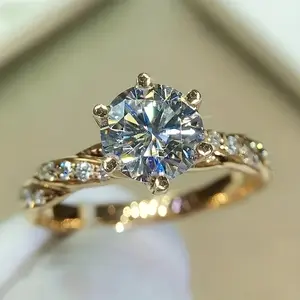 Women’s Promise Ring with Shining Zirconia, 6-Prong Setting Engagement Wedding Jewelry, Party Accessory, Perfect Anniversary & Valentine’s Day Gift for Her, Elegant Design, Affordable Luxury