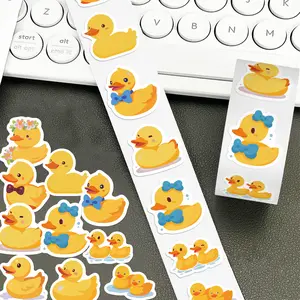 500 Sheets/roll of Cute Duck DIY Decorative Stickers for Cups, Laptops, and Suitcases. DIY Decorative Stickers for Birthday Gifts. Funny Stickers Diy Art Stickers
