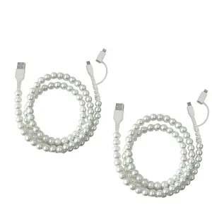 Beaded Charging Cords - Fit for all device USBC & Lightening or 2-in-1 ，data line 4-in-1 USB-C Cable