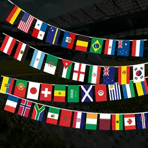 42 Countries Flag Banner Set, International Flags Decoration Strip, World Flags for Parties, Bars, Schools, Gardens, Sports Events