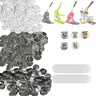 VEVOR 500 Sets 1.25 inch 32mm Pin Back Button Parts for Button Maker Machine,  DIY Round Button Badge Parts, Set Includes Metal Top, Plastic/Metal Button, Clear Film, and Blank Paper For Gifts Presents