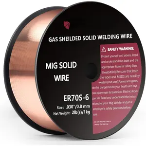 Mig Welding Wire, Mig Wire ER70S-6 2Lbs Gas Solid Carbon Steel Low Splatter Mig Welding Wire Compatible With Lincoln  Forney Harbor Welder 1KG (0.030" 2Lb)