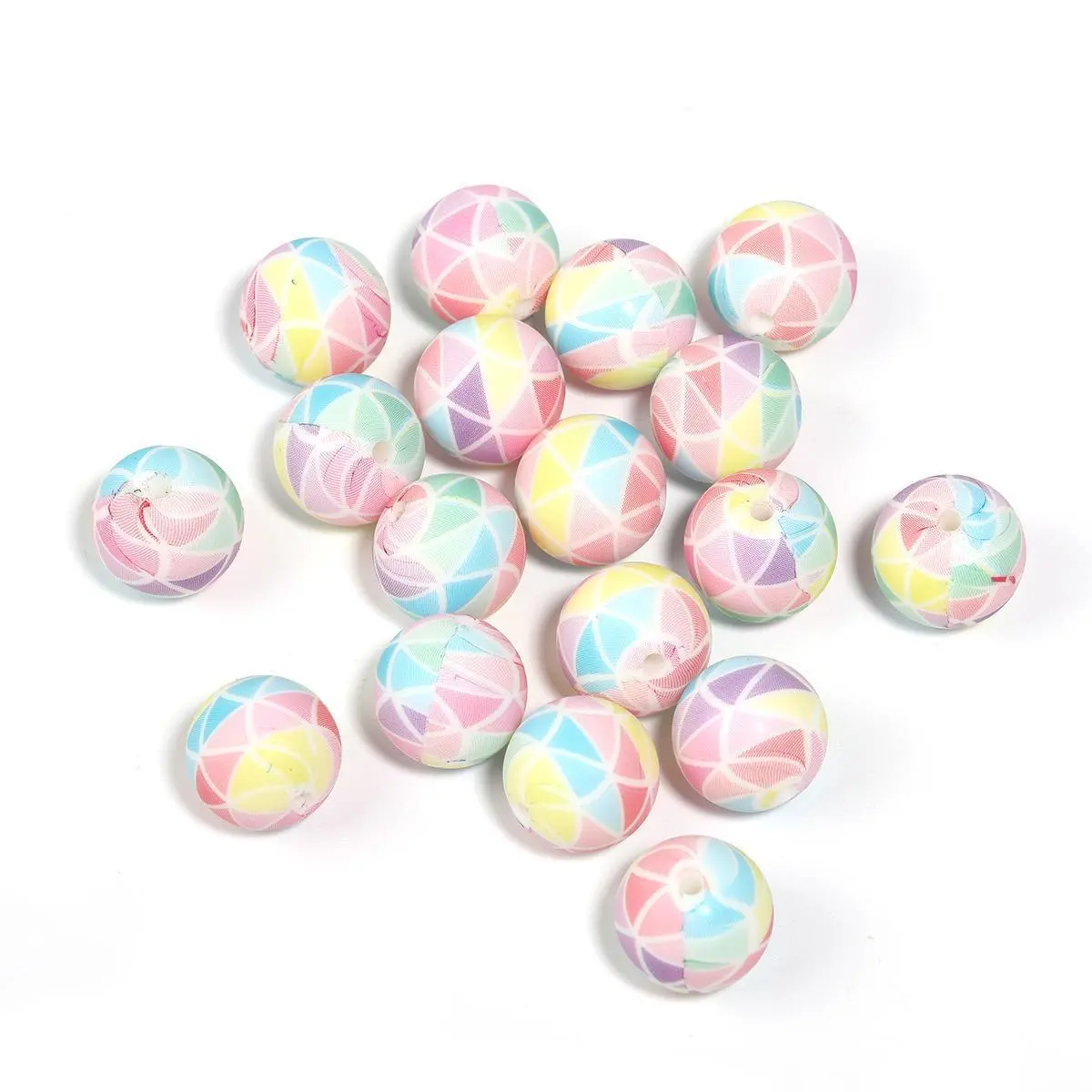 YM487009 Printed beads 30pcs 15mm