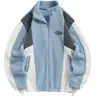 Men's Colorblock Zip Up Pocket Fleece Jacket, Casual Loose Long Sleeve Outerwear for Fall & Winter, Men's Clothes for Daily Wear, Warm Casual Outerwear
