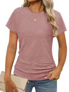 Women's Casual Round Neck Short Sleeve Top, Basic Plain Fitted Design, All Seasons Wear, New 2026 Style, Comfortable and Stylish