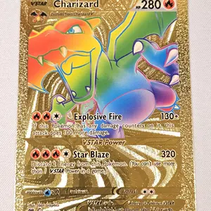 Charizard Rainbow Vstar Gold Foil Fan Art card
