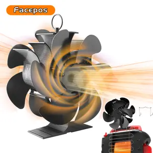 FACEPOS Dual Wood Stove Fan – Heat Powered, Non-Electric Fireplace Fan for Wood Stoves,and Log Burners Room