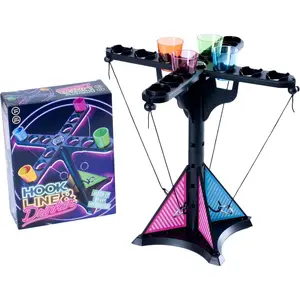 Endless Games Hook Line & Hydration Party Game – Fun Ring Toss Game for Adults |   13" Tower with Shot Glasses |   Perfect for Parties, 2+ Players, Ages 21+