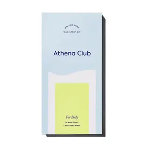 Athena Club Wax Strip Kit for Body - 24 Wax Strips & 6 Post-Wax Wipes for Hair Removal, Smooth Finish, and Plant-Based Comfort