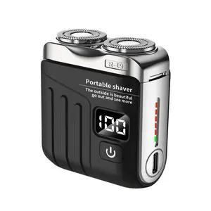 Mini Electric Shaver R19, Upgraded Magnetic Dual Blade Men's Razor, Compact Powerful USB Rechargeable Travel Shaver for Car Office Home Use