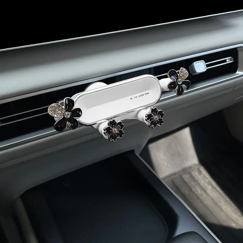 Cute Flower Car Phone Holder - Universal Air Vent Clip, Stable Grip, Easy Installation, Stylish Car Interior Accessory for Women