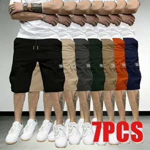 Men’s 7-Pack Cargo Shorts, Summer Trendy Casual Shorts, Multi-Pocket Design, Durable Fabric, Anti-Pilling, Wear-Resistant, Tear-Resistant, Comfortable and Breathable, Stylish and Versatile, Suitable for Outdoor Leisure