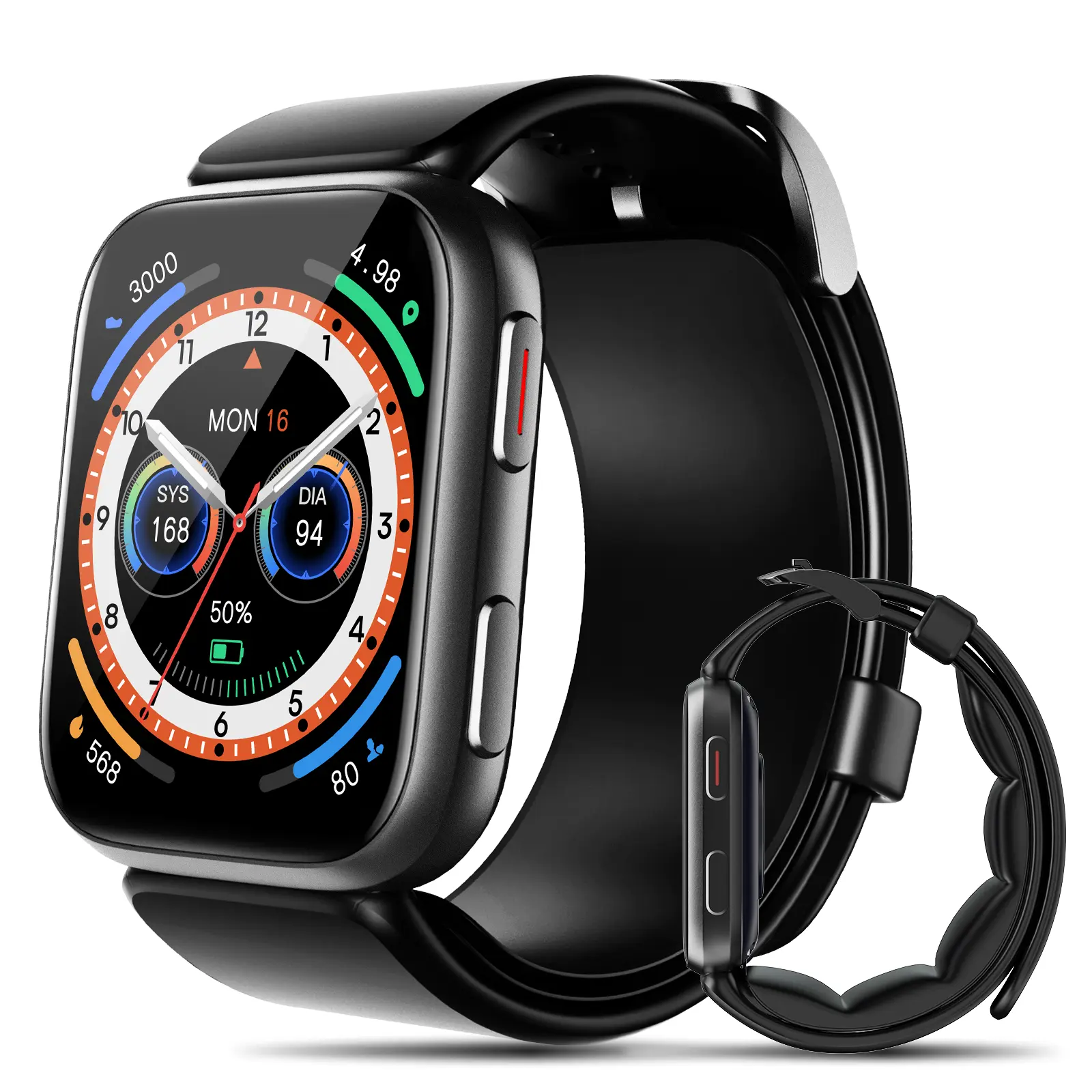 【BP Doctor】 Smart Watch Blood Pressure, 1.95" Blood Pressure Monitor with Air Pump Band, Blood Pressure Watch with Sleep Heart Rate Monitor, Pedometer, Watch Supports Data Sharing, Reminder Monitoring