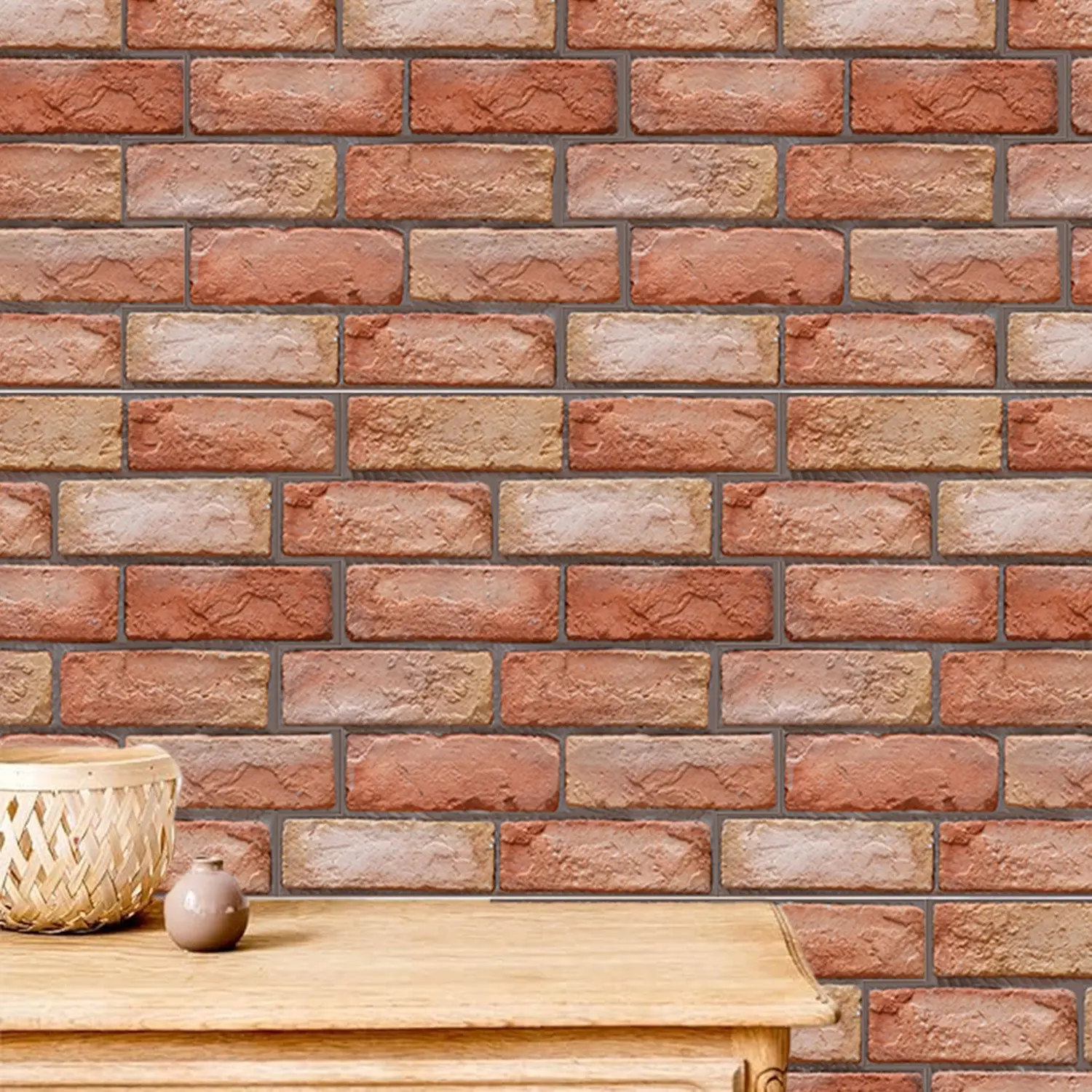 Reclaimed Brown Brick Peel & Stick Wall Tile