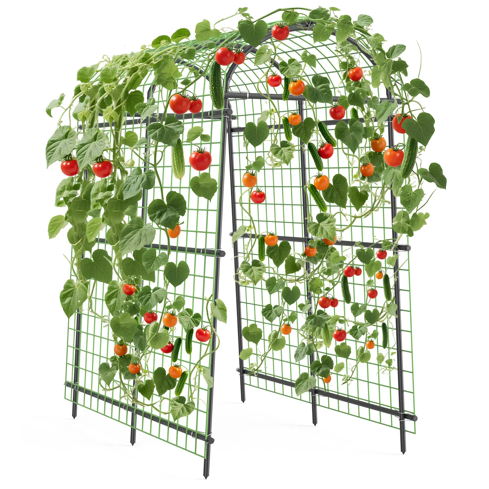 7.5FT Extra Tall Garden Arch Trellis, Heavy Duty Metal Arbor with Netting for Climbing Plants Vegetables Flowers, Adjustable Width Easy Assembly Outdoor Pergola