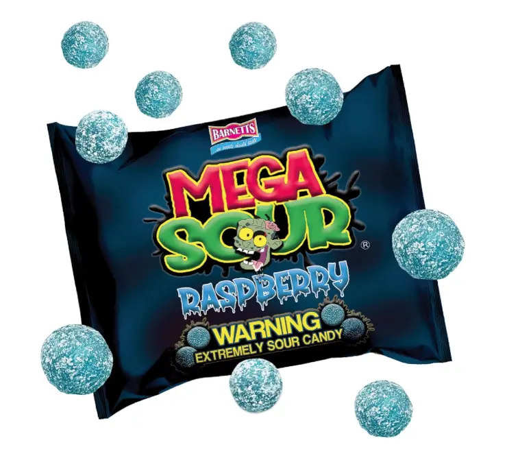 Barnetts Mega Sour Raspberry Candy 104g – Handmade British Hard Sweets – Extreme Sour Candy Challenge – Retro Party Bag & Gift Hamper Treats