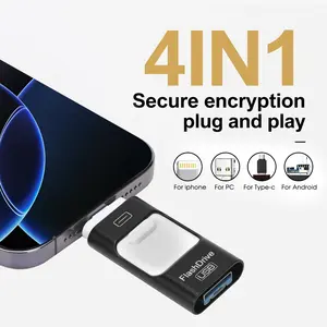 4 in 1 USB Type C Memory Stick, Flash Drive for iPhone, Photo Stick, External Storage Thumb Drive for iPhone iPad Android Computer