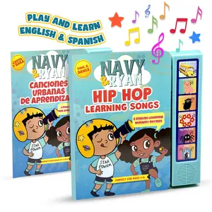 Bilingual English & Spanish Hip Hop Nursery Rhyme Sound Book for Toddlers by Navy & Ryan | Interactive Press & Play Musical Book | Teaches First Words, Rhythm, & Early Language Development (Ages 1-6)