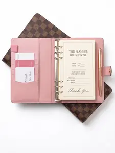 A5-sized calendar notebook with grid pattern (six-ring binding) - PU leather case A5-sized calendar notebook with grid pattern (six-ring binding) - PU leather case