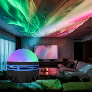 Create a bedroom atmosphere with Aurora projector lights, LED color changing table lamps, equipped with USB and multi-color remote controls, button switches, and adjustable lighting
