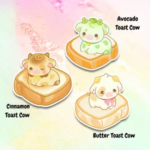Toast Cows Sticker