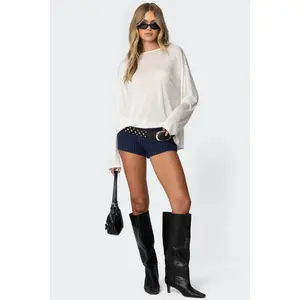 Oversized Semi Sheer Long Sleeve T Shirt